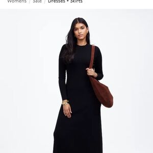 Madewell Elegant Merino Wool Black Maxi Dress